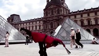 Girl demonstrates kung fu in France