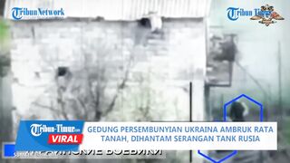 the hideout building along with the Ukrainian soldiers collapsed to the ground, hit by a Russian tank