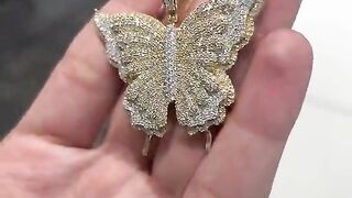 Real VVS Diamond & Real Gold Butterfly Pendant