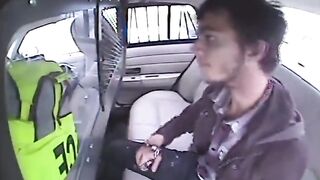 Police car flips over with arrested person inside
