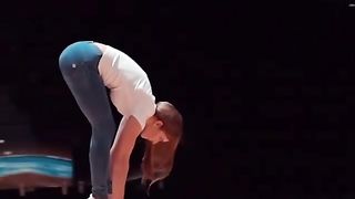 Acrobatics on a moving bike.