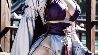 9_16 #verticalvideo #2k #ai LookBook Ancient Purple Dress _ 古风紫色长裙 _ 골동품 보라색 드레스