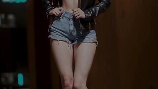 Nice leg line girlfriend fashion - ai art lookbook