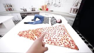 J'ai mangé la plus grande part de pizza du monde.