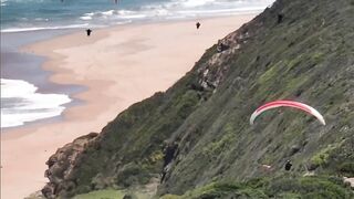 paragliders over the beach | kite surfer | beach video