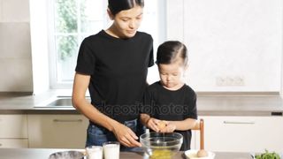 Women and girl Cooking