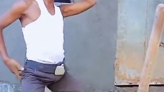 African boy dancing