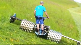 Cette tondeuse à pente pourrait être la machine rêvée pour les agriculteurs de montagne.