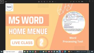 MS Word Home Menu Step I - Class Tutorial 2
