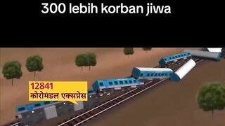 Animasi Rekonstruksi Kecelakaan Kereta DI INDIA  Dengan 300 Lebih Korban Jiwa