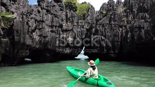 Woman kayaking