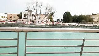 Walking outside near in canal