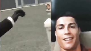 Cristiano Ronaldo reacting to skibidi toilet