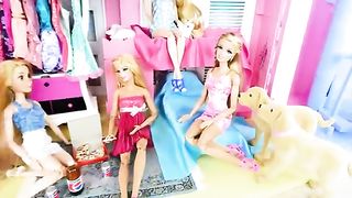 Barbie doll Morning Routine in pink