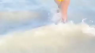 SHE HAD GOOD TIME AT THE BEACH