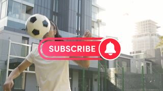 Femal football player practising