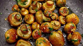 Les champignons à l'ail sont plus savoureux que la viande ! Champignons frits dans une poêle!
