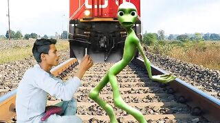 Funny alien dance vfx train magic.
