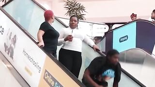 Man thong prank on escalator