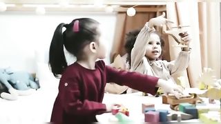 The Three Kids Playing Toys / Kids Playing With Smile