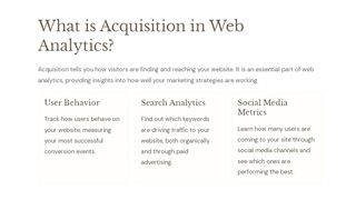 Acquisition in Web Analytics