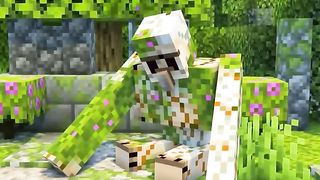 How Oxy meet her first Iron Golem Minecraft#shorts/WorldOfSteve