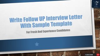 Write Follow UP Interview Letter with Sample Template | For Fresh and Experience Candidates