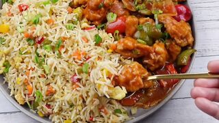 Chicken Manchurian with Egg Fried Rice