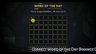 Binance Crypto WORD Answers Today Crypto Word of the day Crypto Portfolios Correct Answer