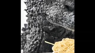 Funny ! Godzilla Eating Spaghetti
