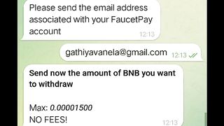 My payment proof of free earnings from telegram bot