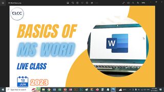 MS Word Introduction - Basics of Application Software