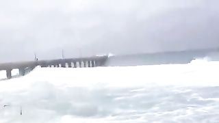 Biparjoy cyclone eats up a bridge in Gujarat, India