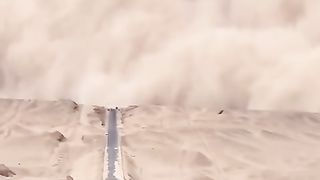 Stunning view of a sandstorm in Qinghai, China.