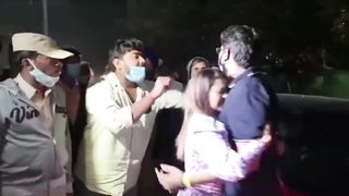 Drunk Couple in Hyderabad Abusing Police .