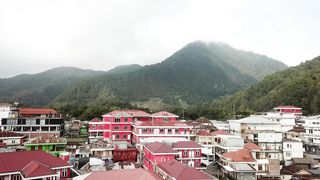 Aerial video of beautiful scenery in Serangan Tawangmangu, Indonesia