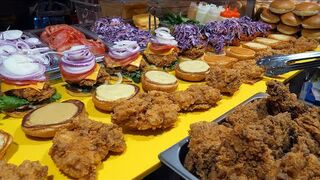 spicy chicken burger - korean street food