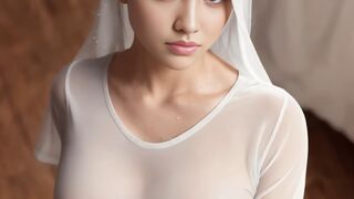 4K AI LookBook Beauty Girl in White Shirt. Video 2023