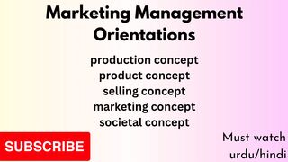 marketing Management orientations Consumer behavior