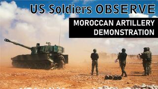 US Soldiers observe Moroccan artillery demonstration in Tan-Tan, Morocco
