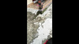 Little boy is afraid of crabs
