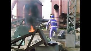 Power ranger in space defeat of psyco ranger blue