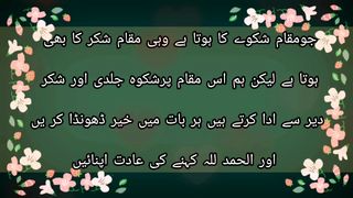 جو مقام شکوے کا ہوتا ہے وہی مقام شکر کا بھی ہوتا ہے لیکن ہم
