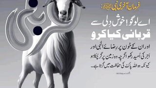 فرمان آخری نبیﷺ اے لوگوں خوشدلی سے قربانین
