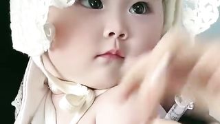 A cute little baby's injection