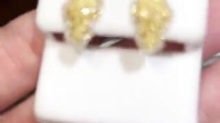 Real Diamond & Solid Gold Nugget Set