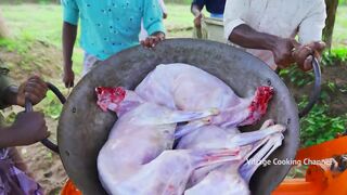 3 FULL GOAT FRY | Mutton Changezi Recipe Cooking In Village | Delicious Mutton Curry Recipe
