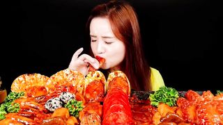 ASMR(cooking)Spicy food and Mushroom mukbang