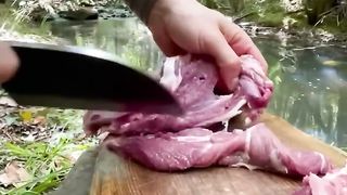 Doğada El Yapımı Cağ Kebabı ???? _ Cooking handmade cag kebab in nature