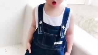 cute baby girl dancing